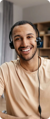 Image of a software engineer with a headset