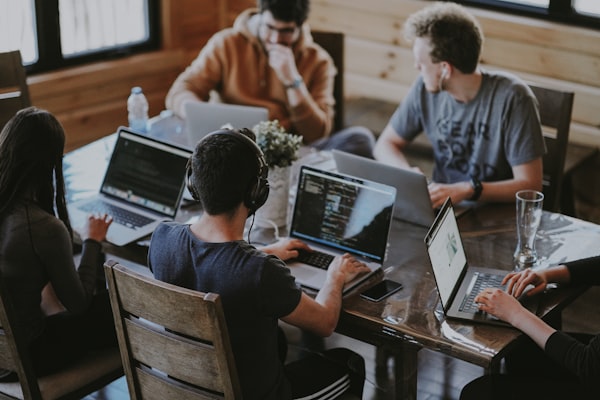 Remote developer coding at workstation
